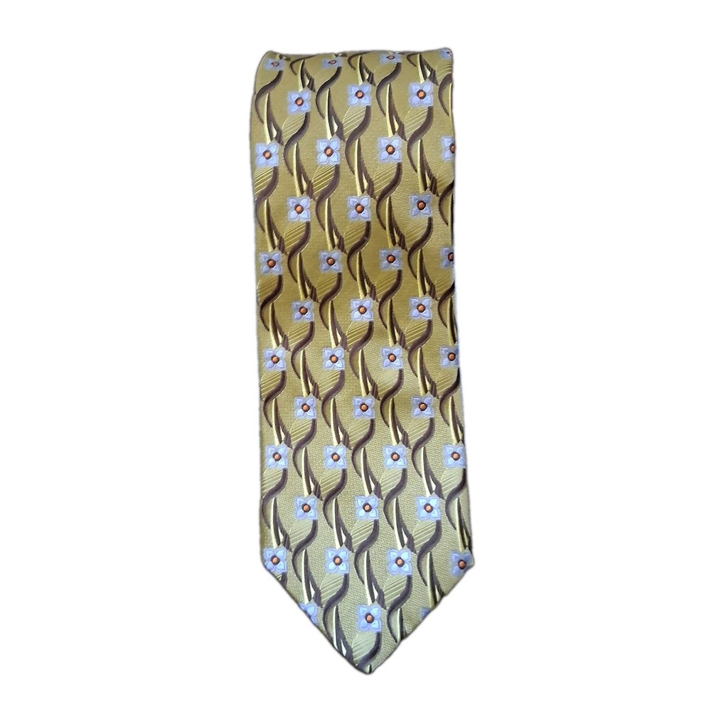 Robert Talbott Best of Class Silk Tie Geometric Lavender Flower Art Deco Silk